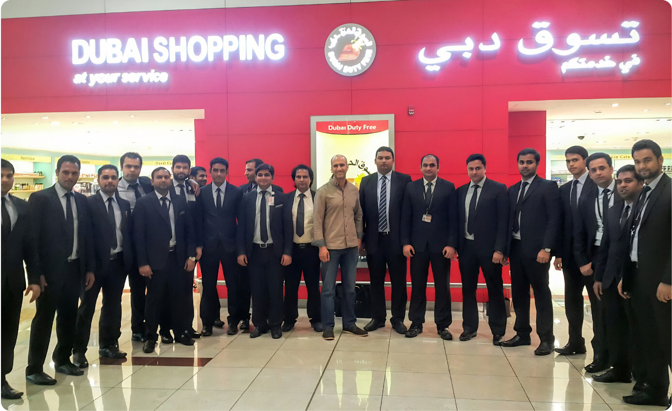 Denaster duty-free team at Dubai Duty Free